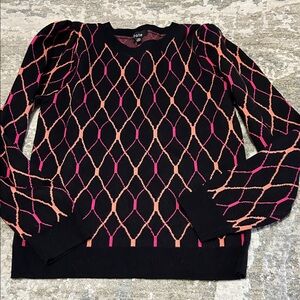 Fate Black Knit with Vibrant Pink and Orange Design